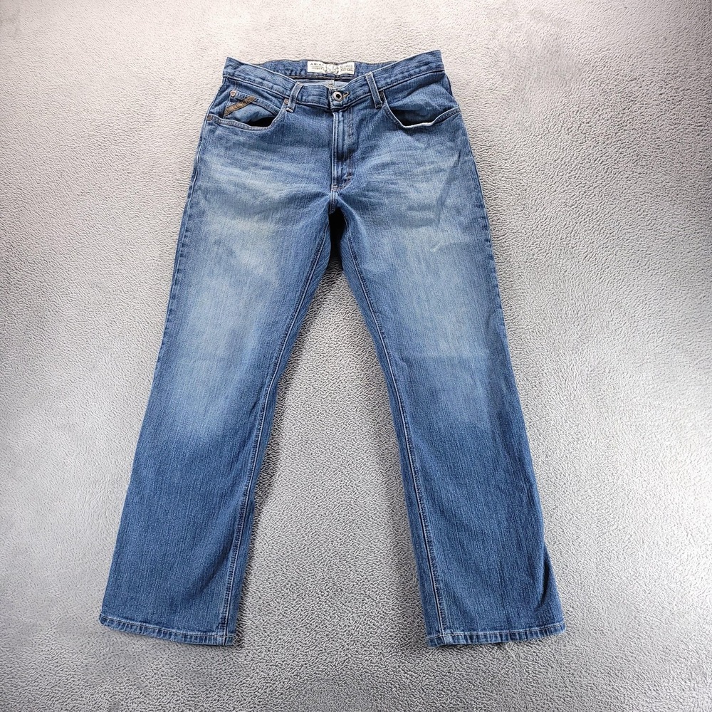 Ariat M4 Legacy Jeans Mens 34x32 Blue Relaxed Bootcut Medium Wash Stretch